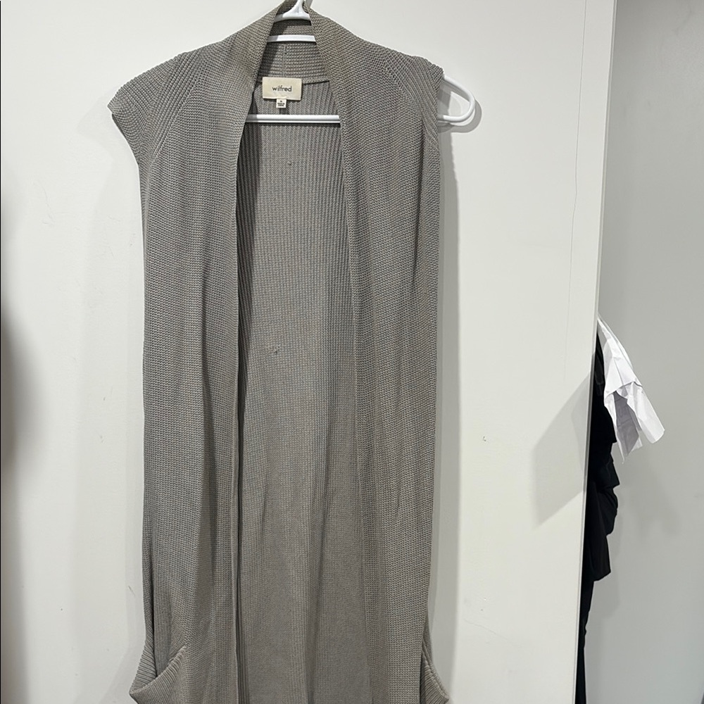 Wilfred grey Sleeveless Knit Cardigan
